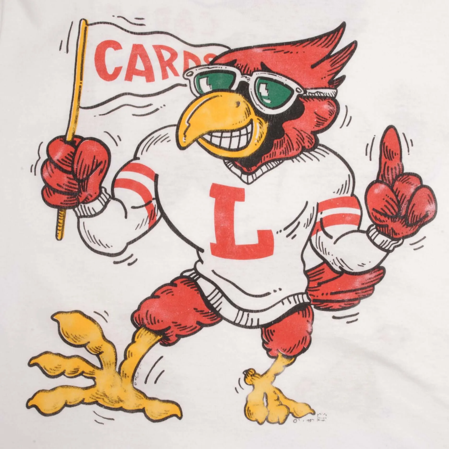 VINTAGE LOUISVILLE CARDINALS FOOTBALL TEE SHIRT 1987 SIZE LARGE MADE IN USA