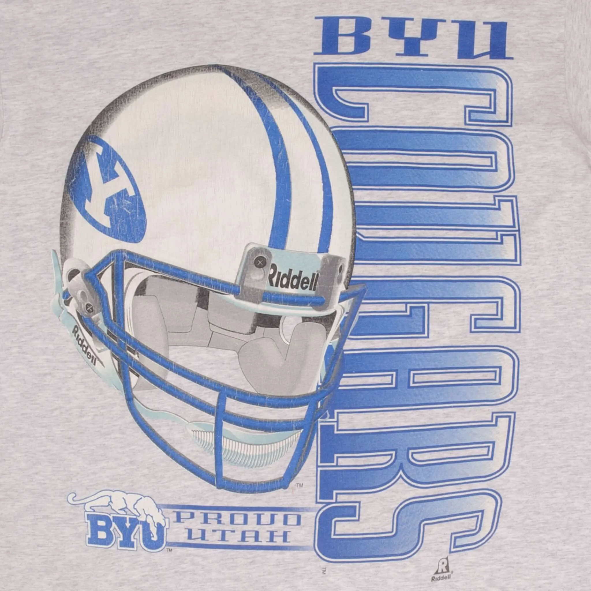 VINTAGE NCAA BYU COUGARS FOOTBALL 1990S TEE SHIRT SIZE LARGE MADE IN USA