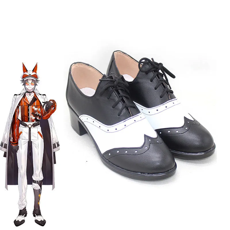 Virtual YouTuber Nijisanji Luxiem Mysta Rias Black White Cosplay Shoes