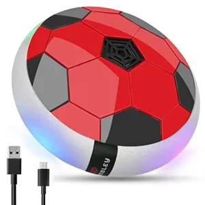 Wembley C-Type USB Rechargeable Battery Powered Hover Football Indoor Electric Floating Hover Ball Soccer | Smart Air Football | Fun Game for Kids Toys for Boys and Girls Birthday Gift - Red