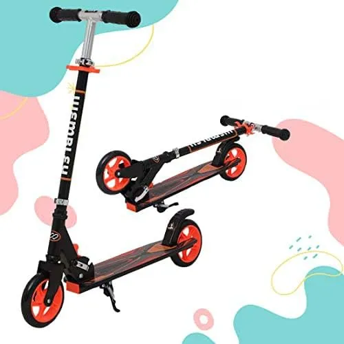 Wembley Kick Scooter for Kids 5  Years | 2 Wheels Steel Frame Foldable and 3 Adjustable Height | Skating Cycle Kids Scooter 5 to 10, 12 Years Boys Girls - Orange BIS Certified - Capacity 50kg