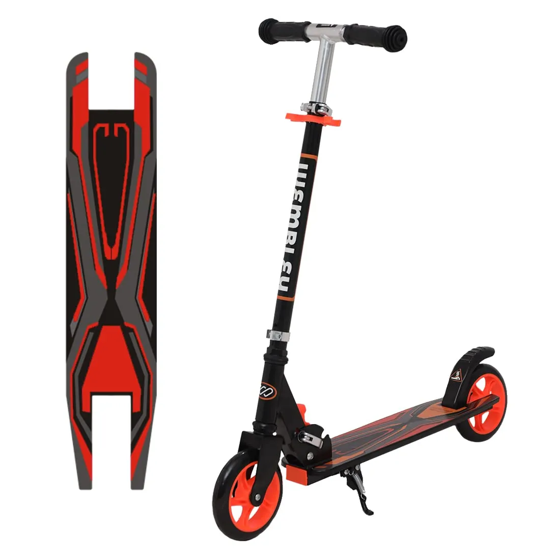 Wembley Kick Scooter for Kids 5  Years | 2 Wheels Steel Frame Foldable and 3 Adjustable Height | Skating Cycle Kids Scooter 5 to 10, 12 Years Boys Girls - Orange BIS Certified - Capacity 50kg