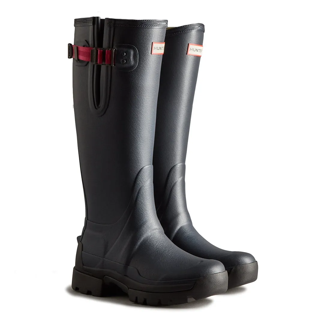 Women's Balmoral Adjustable Neoprene Lined Wellington Boots - Navy/Peppercorn by Hunter