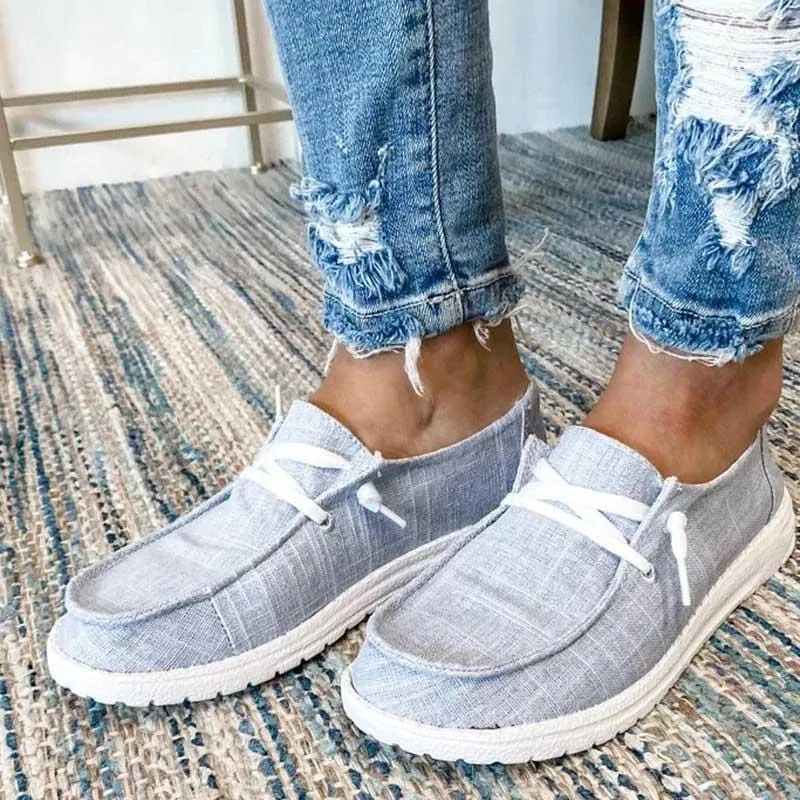 Women's Canvas Lace-Up Sneakers