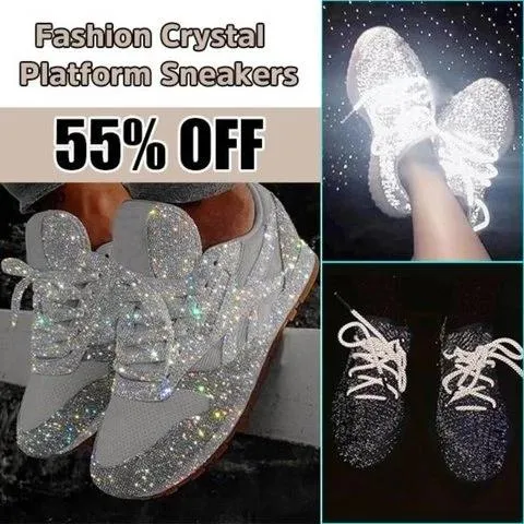 Women's glitter sneakers rhinestone shiny tennis shoes