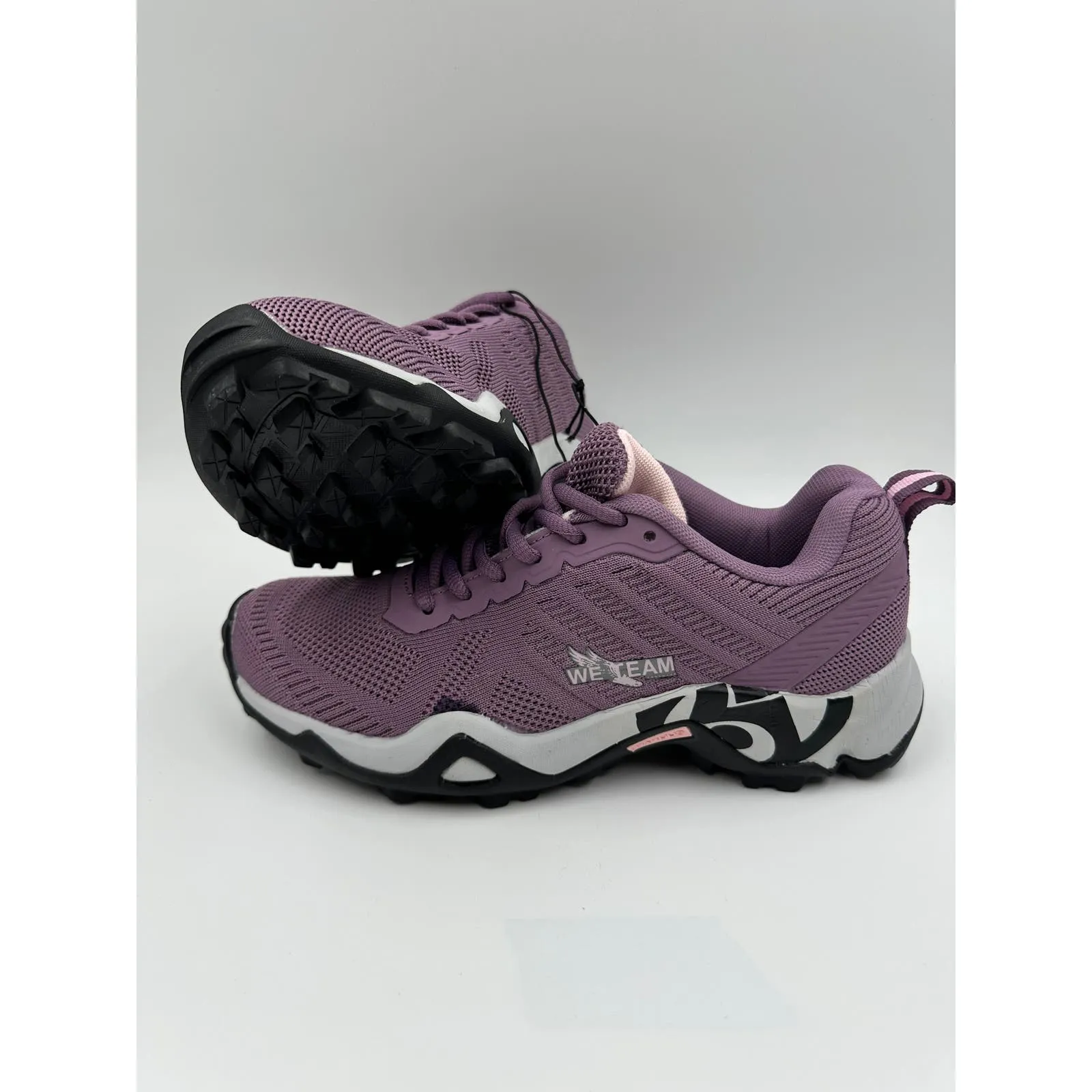 Women's size 6.5, Purple and Gray Rugged Sneaker for Trails w/ Aggressive Tread