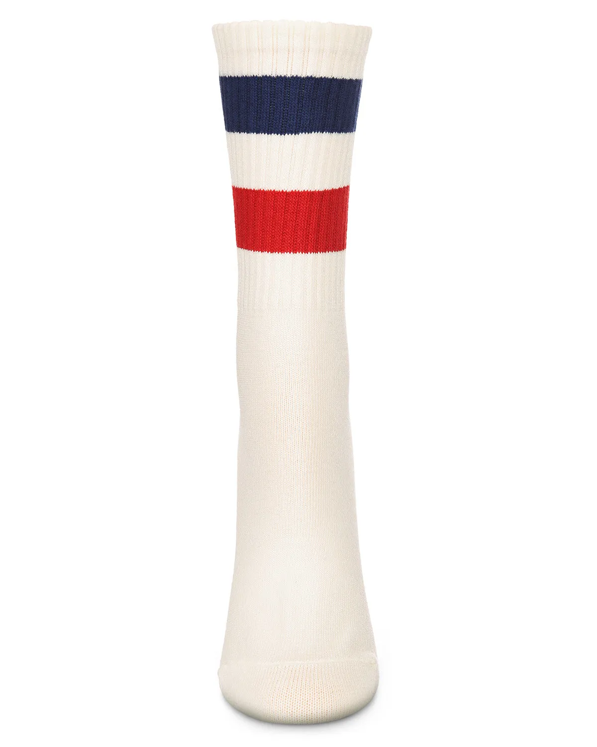 Women's Thick Tennis Stripe Cotton Blend Crew Sock