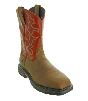 Workhog Wide Square Toe Dkearth/Brick by Ariat