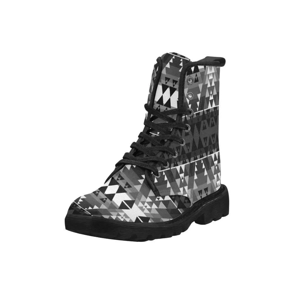 Writing on Stone Black and White Boots for Men (Black)