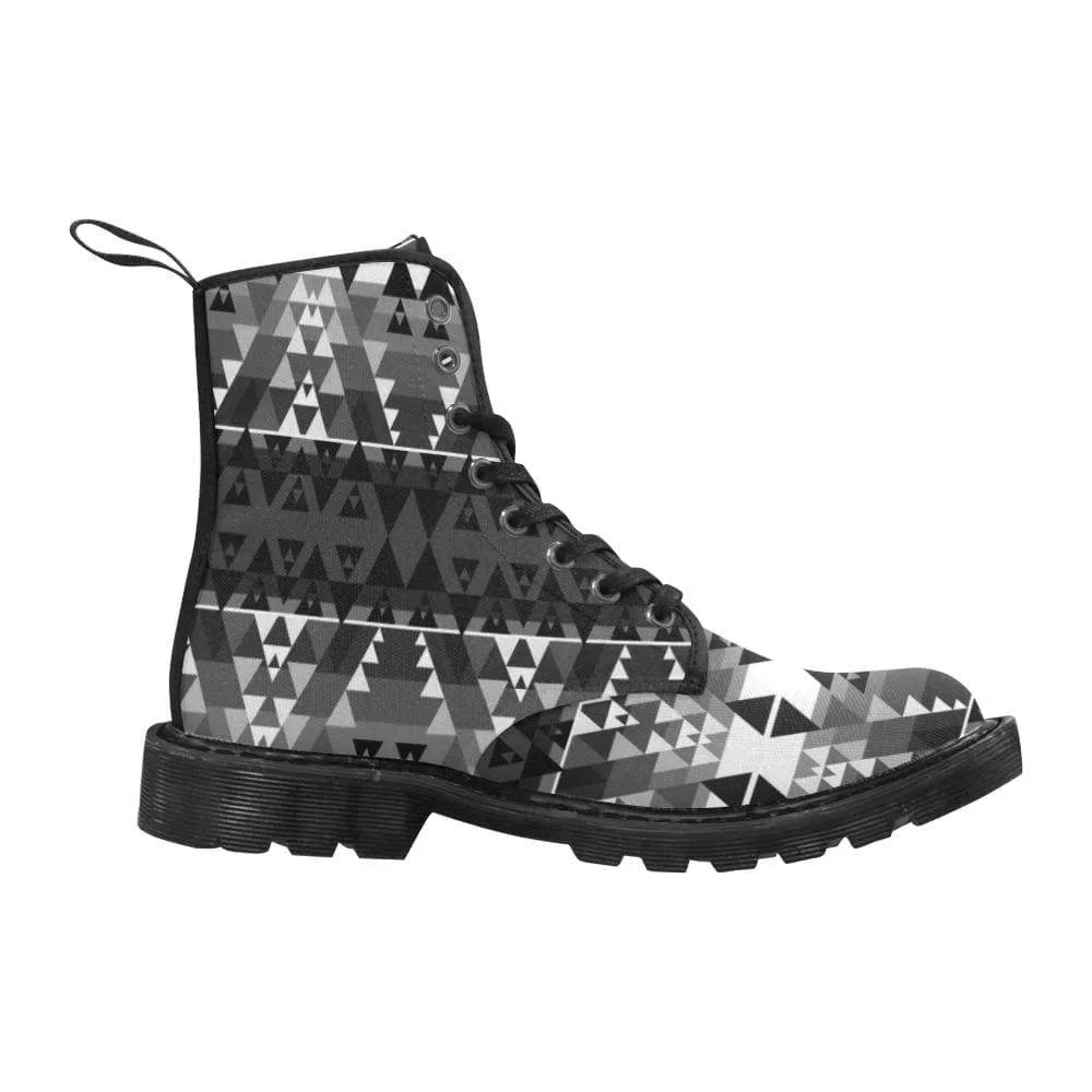 Writing on Stone Black and White Boots for Men (Black)