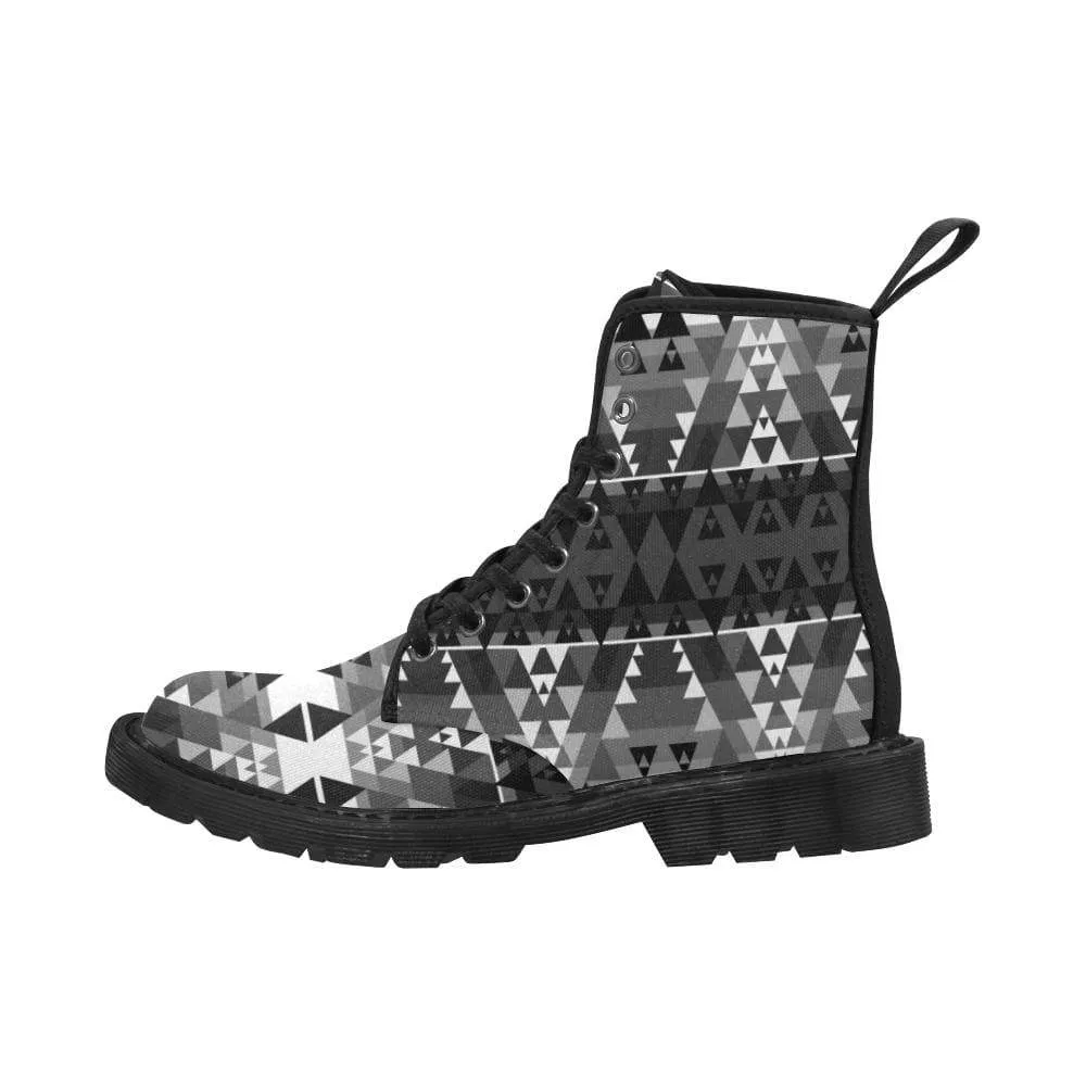 Writing on Stone Black and White Boots for Men (Black)