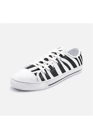 Zebra Print Unisex Low Top Canvas Shoes